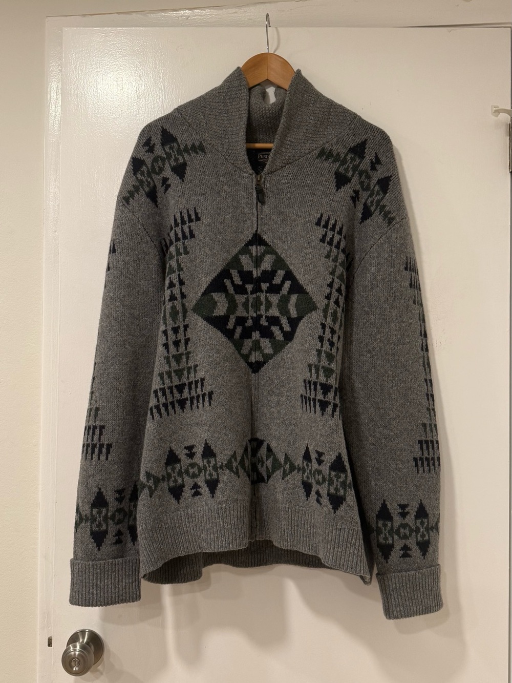 PENDLETON Woolen Mills Basket Maker Cardigan XXL